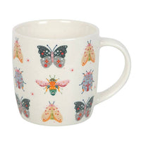 Ceramic Mug, Floral Bug Print Mug