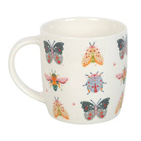 Ceramic Mug, Floral Bug Print Mug