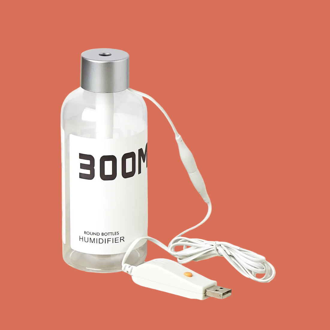 Clear bottle humidifier with USB cable from House of Agave